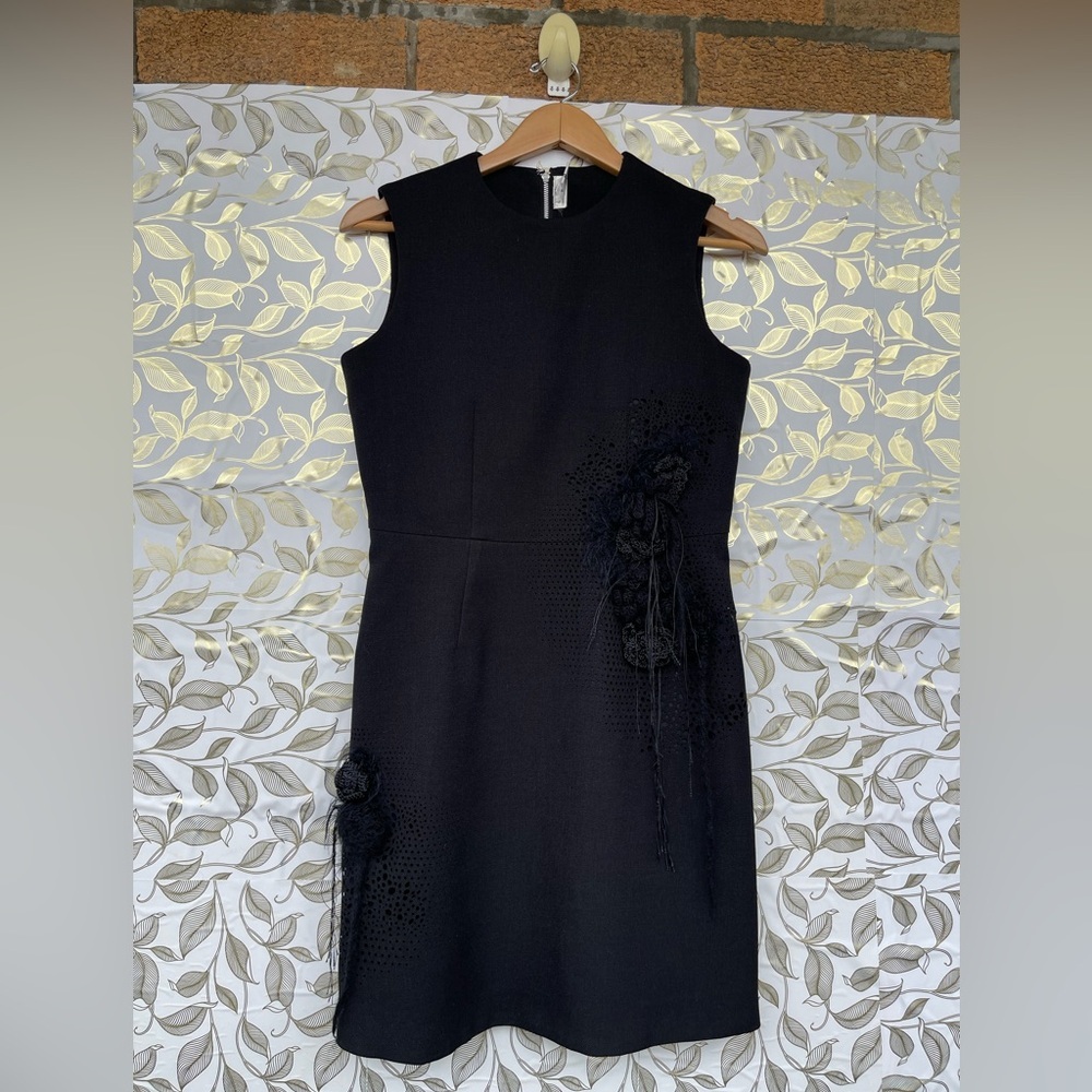 Noir Kei Ninomiya Laser Cut Floral Wool Dress Comme des Garcons Archive medium